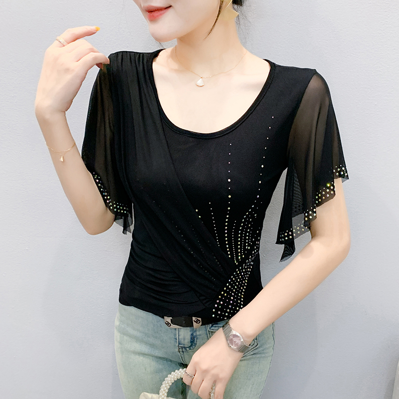 2025 Summer Women's Mesh Top:  - Beaded Trim Fringe incelemesi ve fiyatı