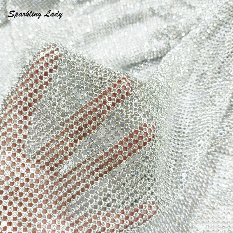 3MM Fashion Metal Rhinestone F - Crystal Mesh Fabric incelemesi ve fiyatı