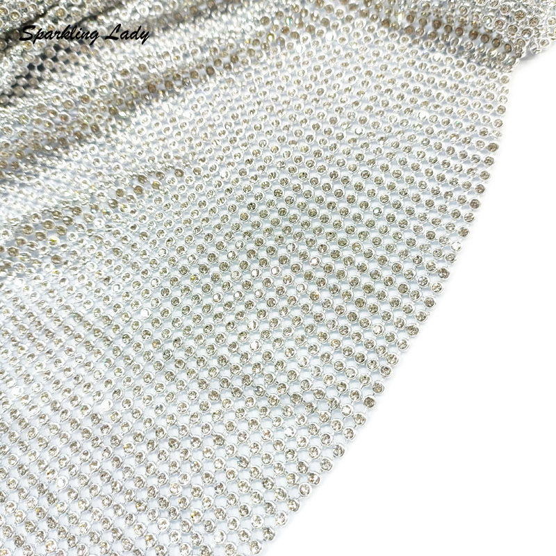 3MM Fashion Metal Rhinestone F - Crystal Mesh Fabric incelemesi ve fiyatı