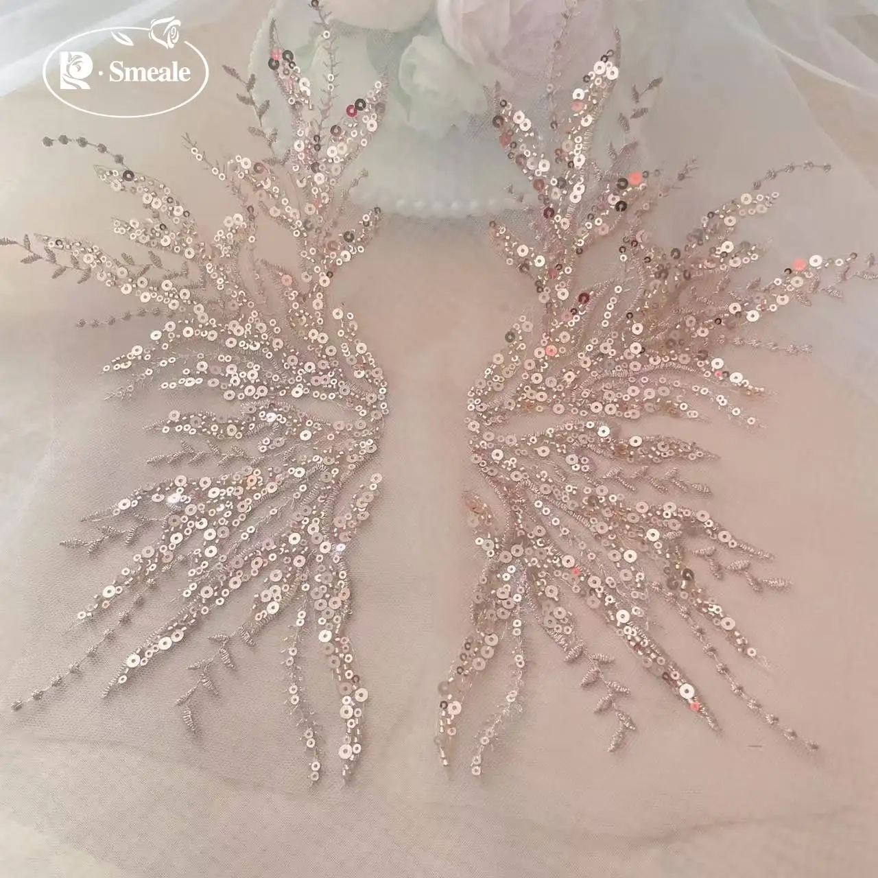 5Pair-2Pair.Rose Gold Sequin T - Applique Patch Flower incelemesi ve fiyatı