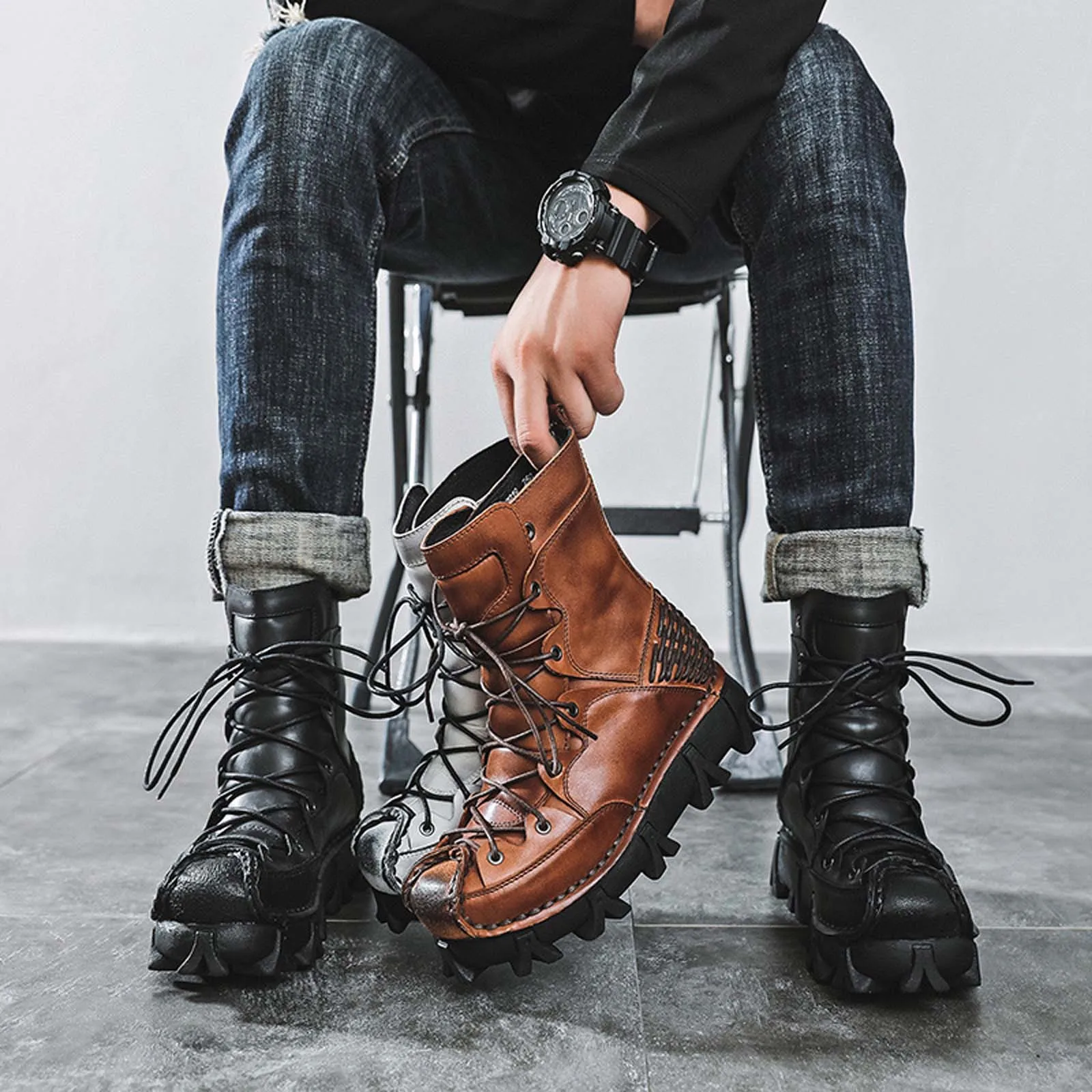 Fashion Genuine Leather Motorc - Guipure Lace Panel incelemesi ve fiyatı