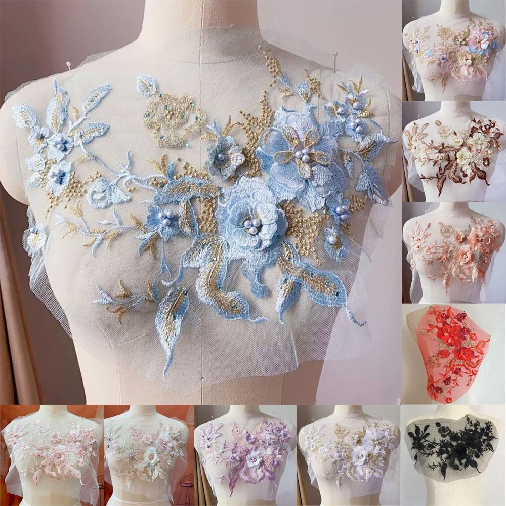 3D Flowers Beaded Lace Fabrics - Embellishments For Scrapbooking incelemesi ve fiyatı
