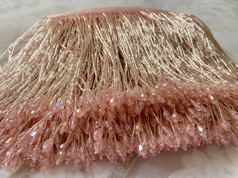 1 Yard Green Bead Fringe Tasse - Beaded Trim Fringe incelemesi ve fiyatı