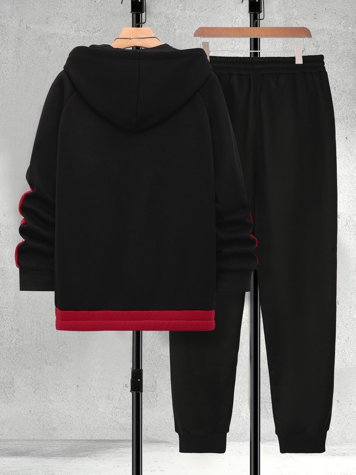 Men's Plus Size Black & Red Co - Embellish Knit incelemesi ve fiyatı