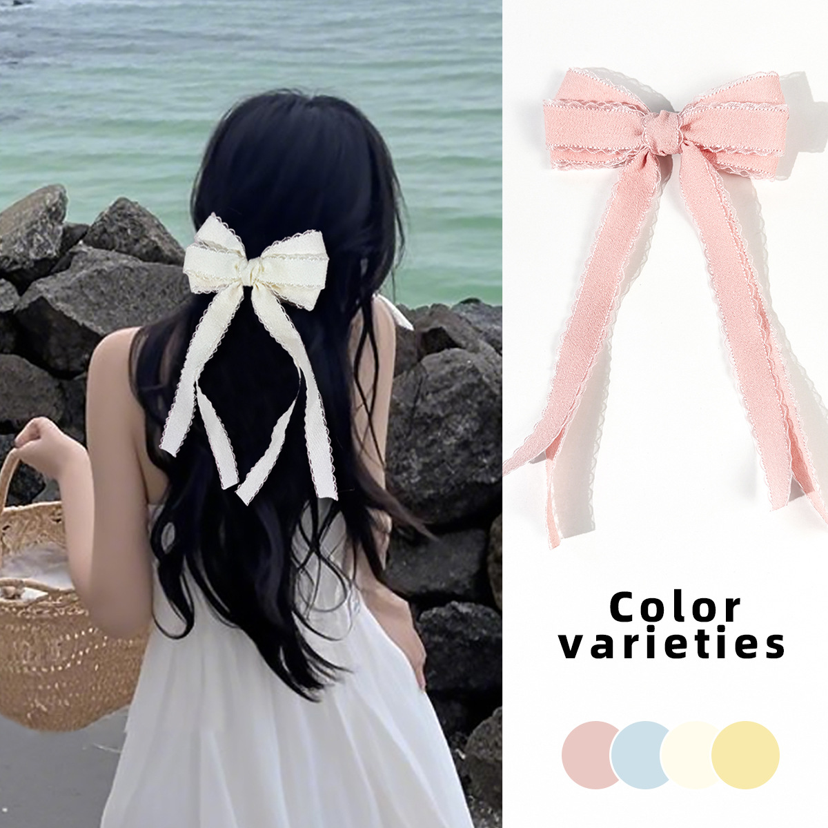 Bulk 20pc Long Tassel Hair Cli - Lace Ribbon Trim incelemesi ve fiyatı