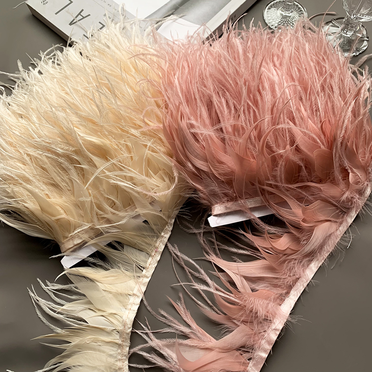 10M Colorful Ostrich Feather T - Fringe Ribbon Sewing incelemesi ve fiyatı