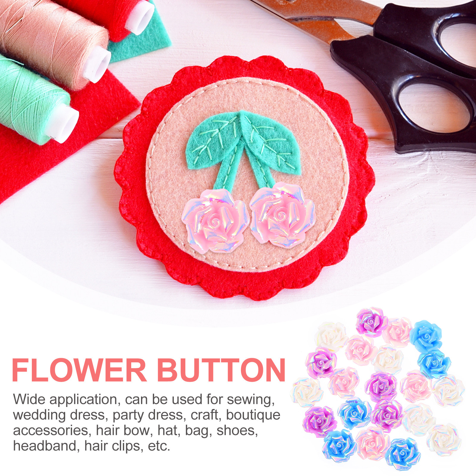20Pcs Rose Flower Accessories  - Craft Embellishment incelemesi ve fiyatı