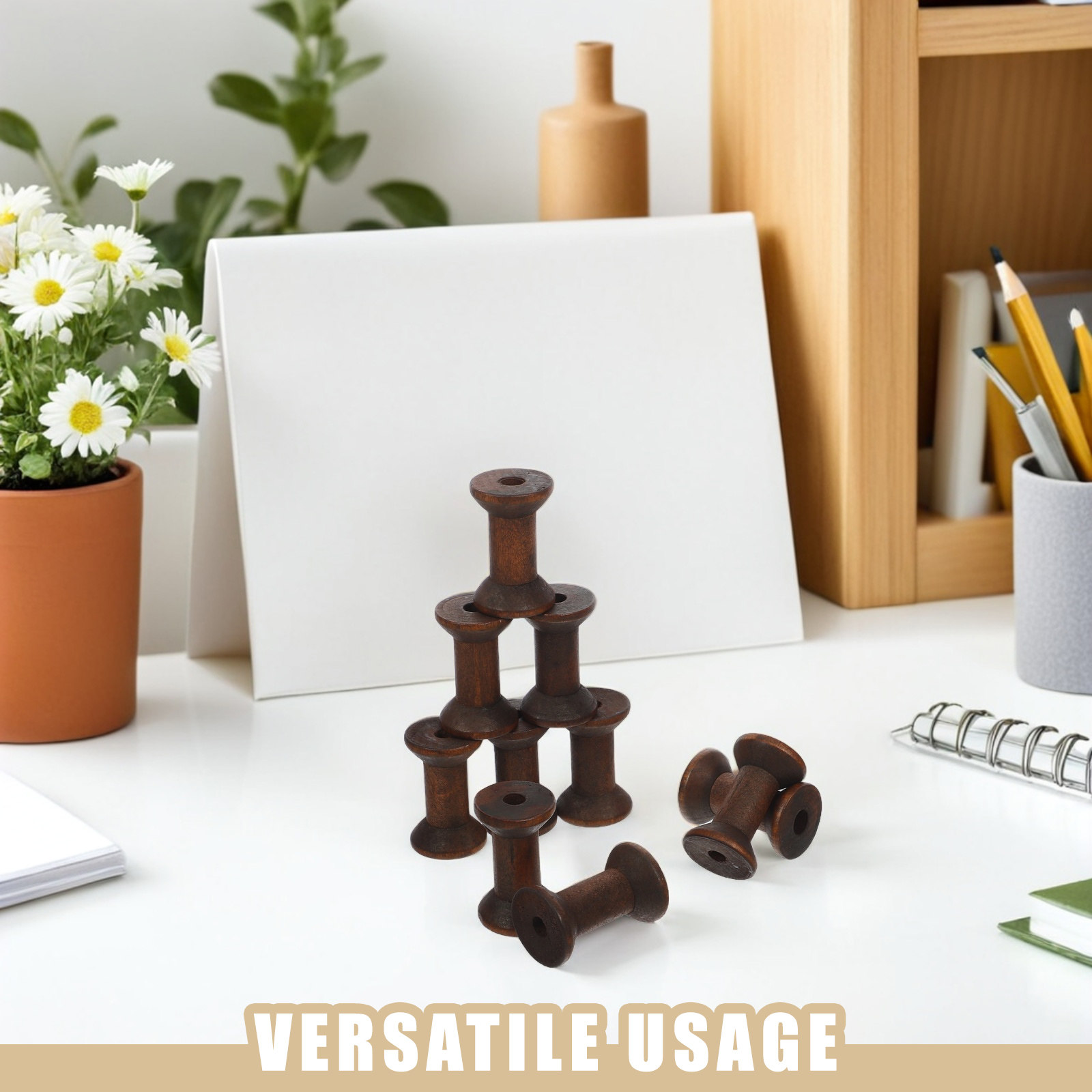 10Pcs Vintage Wooden Spools Na - Organza Ribbon Spool incelemesi ve fiyatı