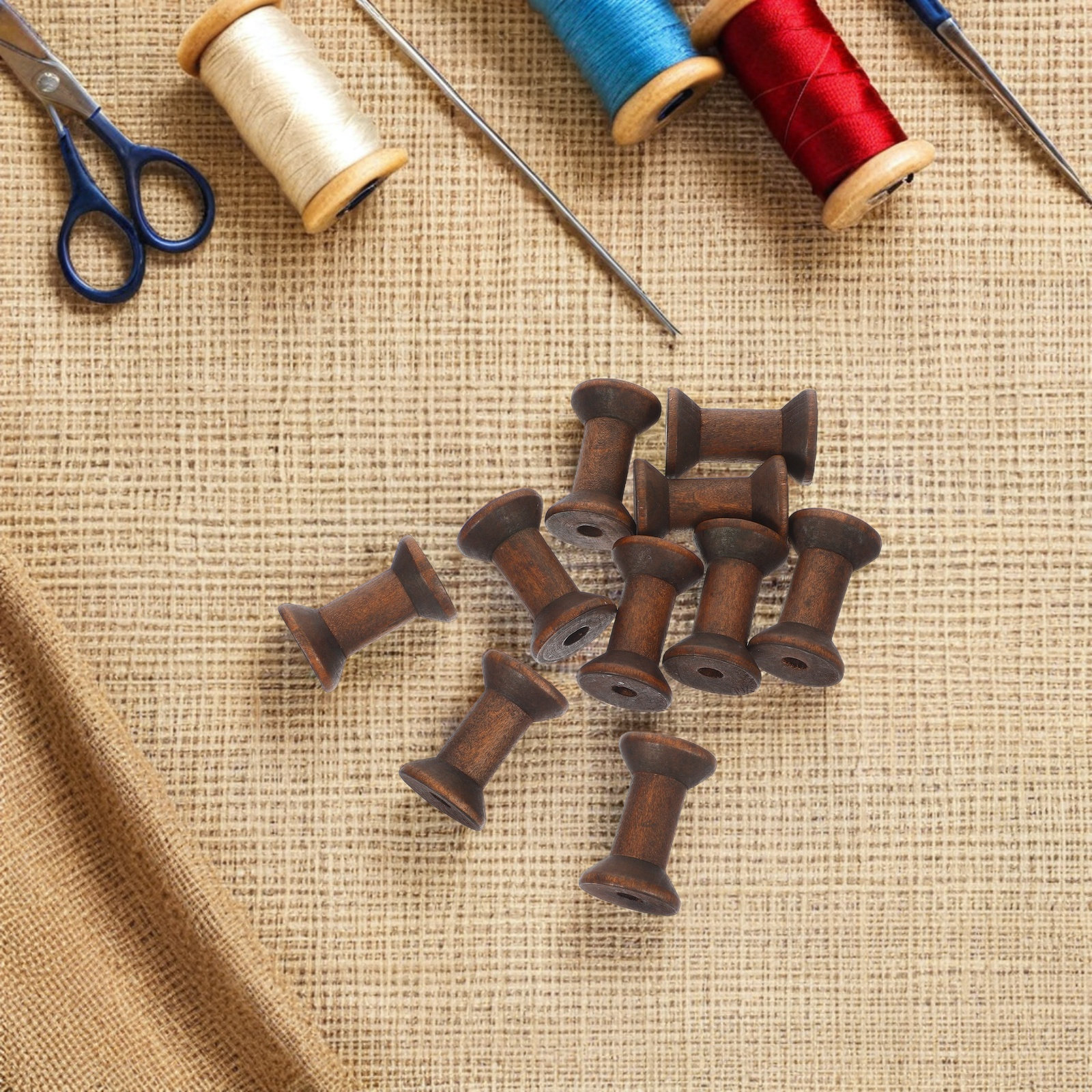 10Pcs Vintage Wooden Spools Na - Organza Ribbon Spool incelemesi ve fiyatı