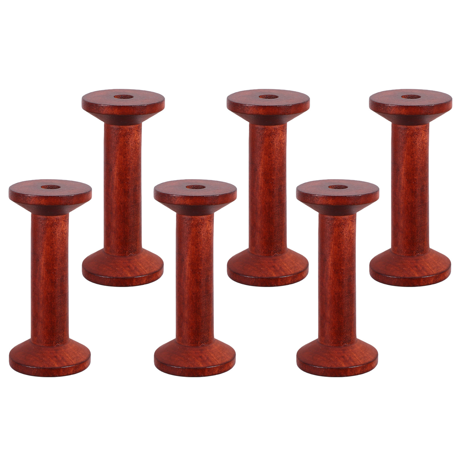 6Pcs Smooth Wood Thread Spools - Embroidery Craft incelemesi ve fiyatı