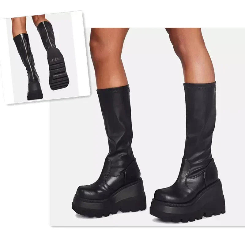 Punk Women Platform Boots Elas - Guipure Lace Panel incelemesi ve fiyatı