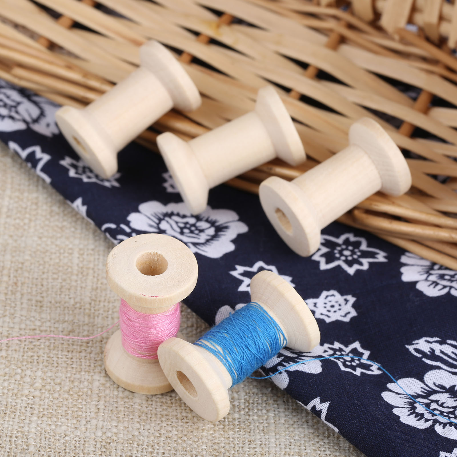 10Pcs Sewing Wooden Bobbins Sp - Organza Ribbon Spool incelemesi ve fiyatı