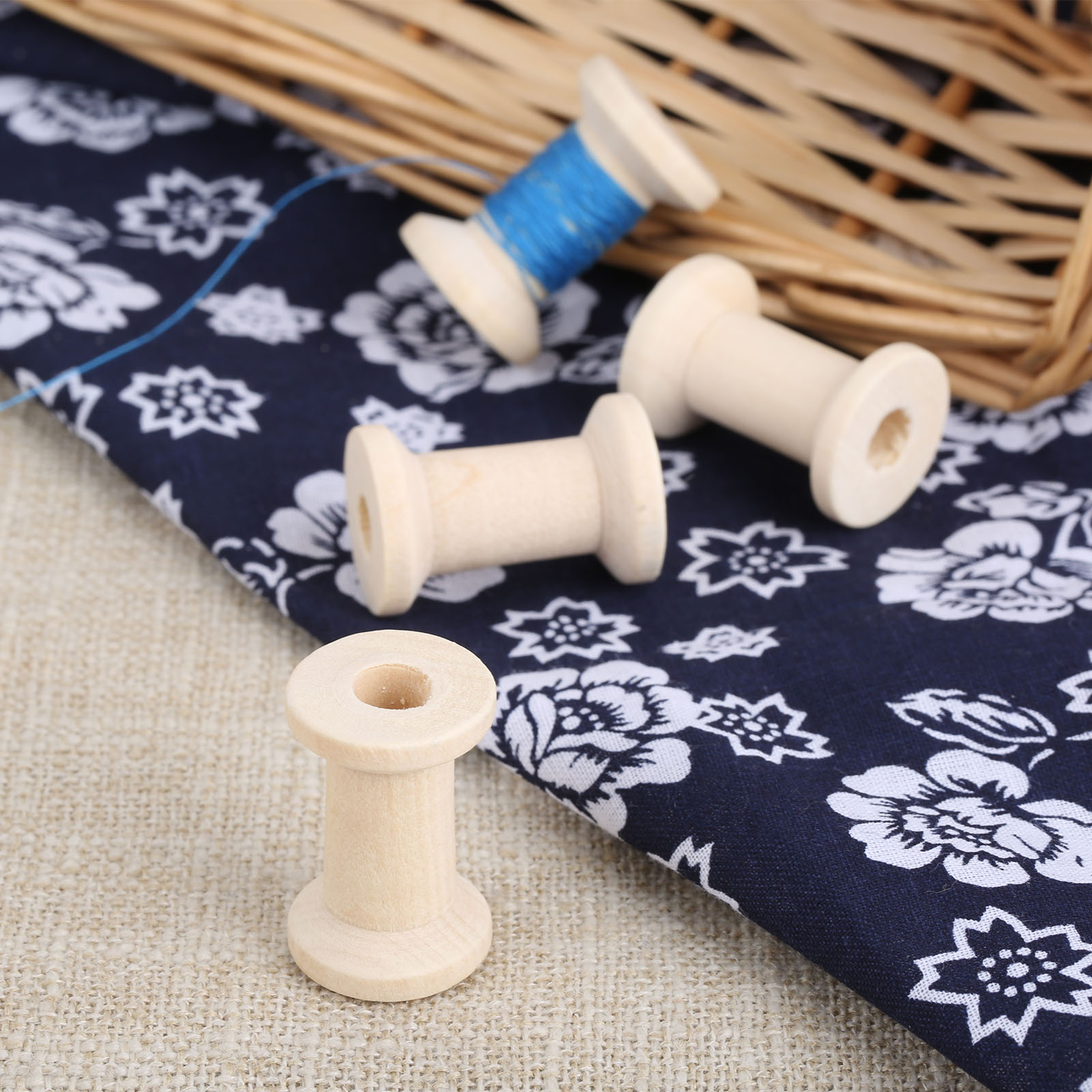 10Pcs Sewing Wooden Bobbins Sp - Organza Ribbon Spool incelemesi ve fiyatı