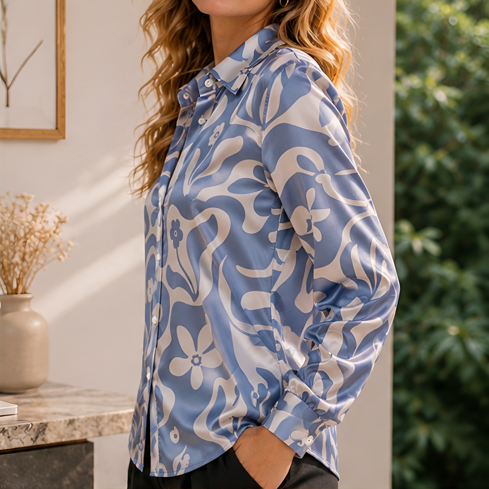 Women Green Satin Blouse White - Embellish Knit incelemesi ve fiyatı