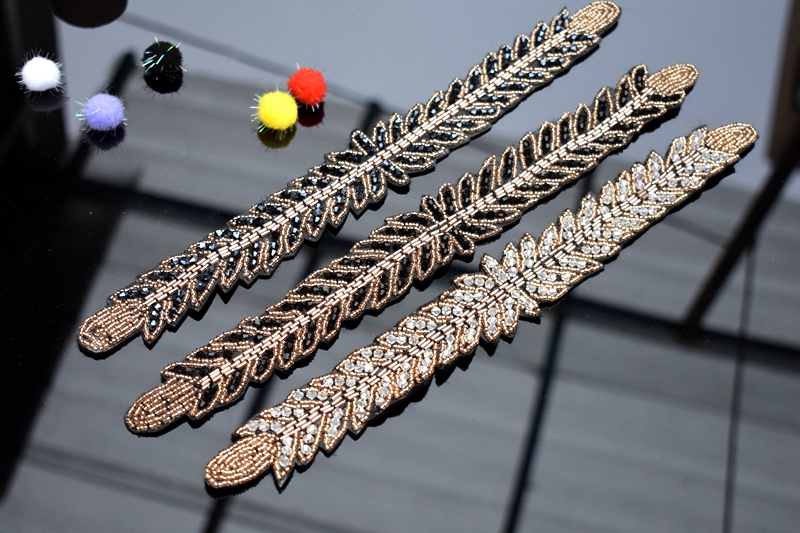 Long leaves leaf handmade appl - Beaded Trim Fringe incelemesi ve fiyatı