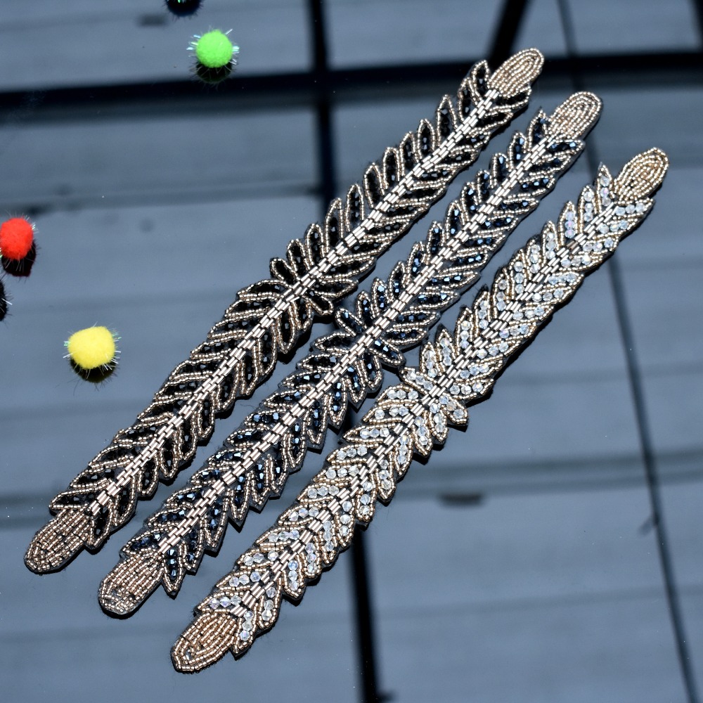 Long leaves leaf handmade appl - Beaded Trim Fringe incelemesi ve fiyatı