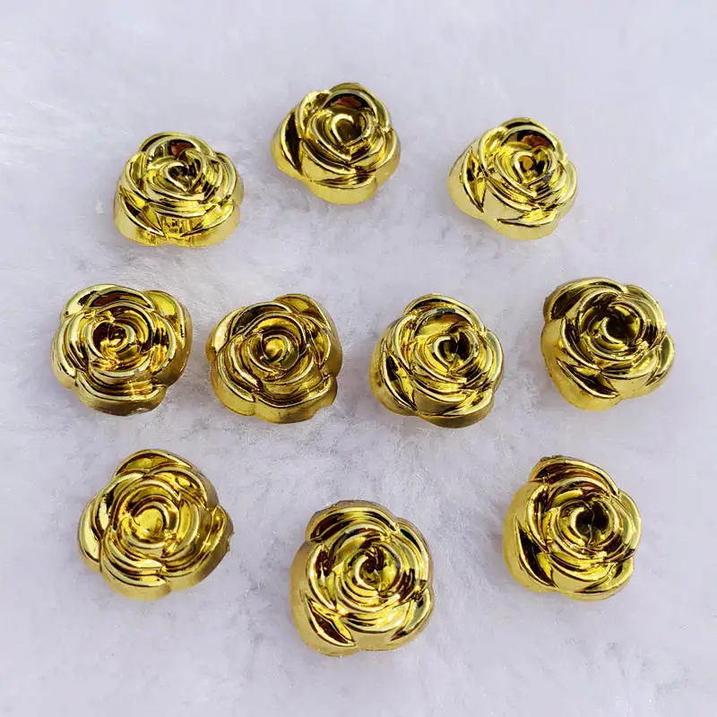 40pcs 14mm Gold Rose Flowers R - Embellishment Glue Craft incelemesi ve fiyatı