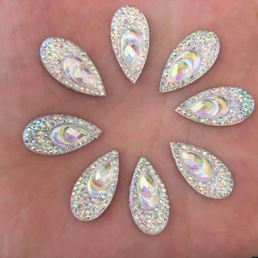 40PCS Resin 10*20mm Teardrop P - Embellishment Glue Craft incelemesi ve fiyatı