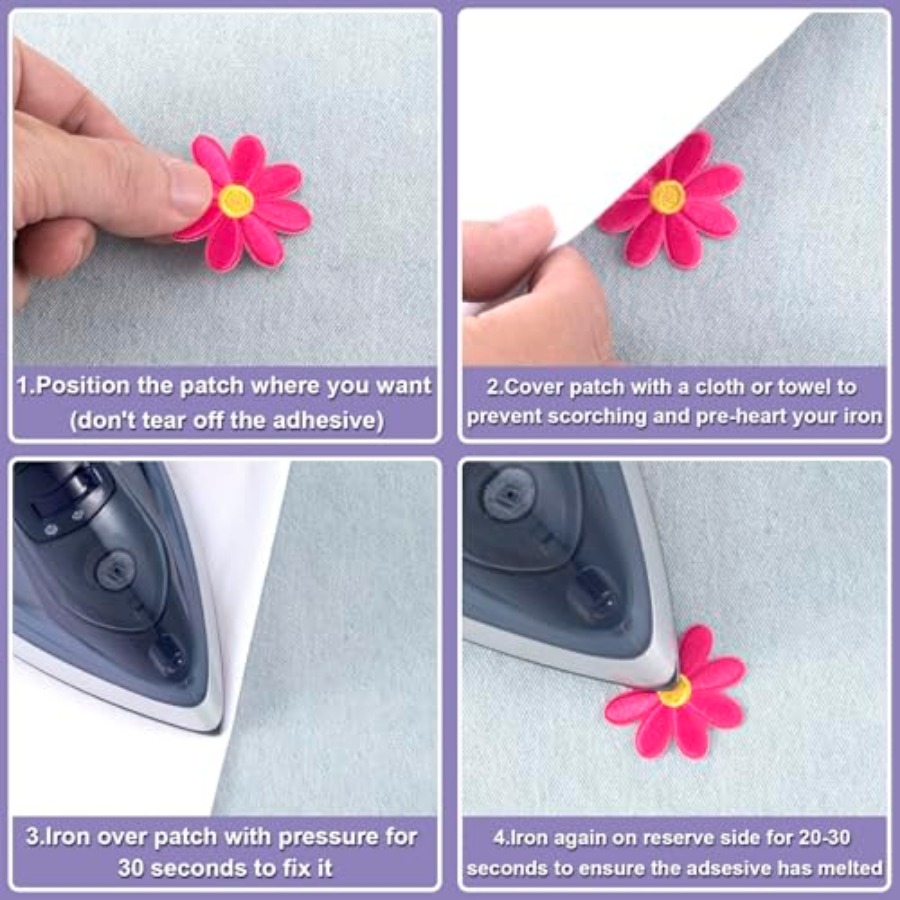 14 Pcs Flower Iron on Patches, - Applique Patch Flower incelemesi ve fiyatı