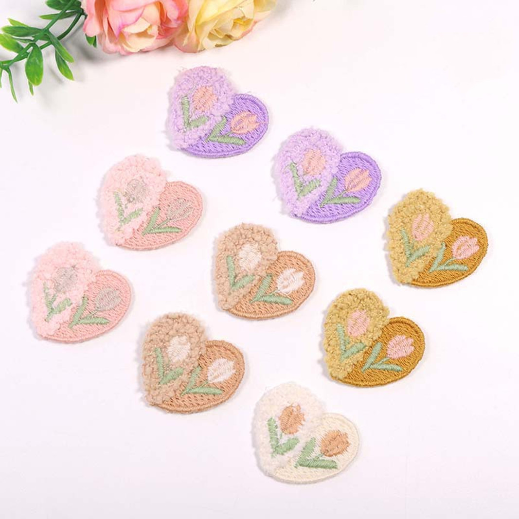 10PCS Wool Plush Love Flower A - Applique Patch Flower incelemesi ve fiyatı