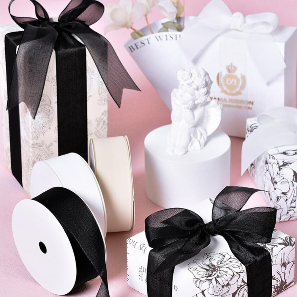 1Inch Black Organza Ribbon Wir - Organza Ribbon Spool incelemesi ve fiyatı