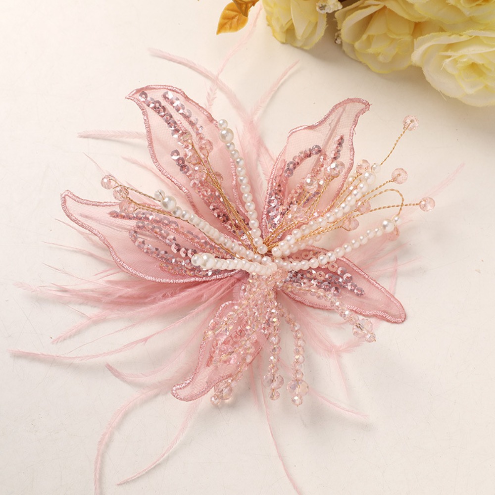 1PC Feather Pearl 3D Organza F - Applique Patch Flower incelemesi ve fiyatı
