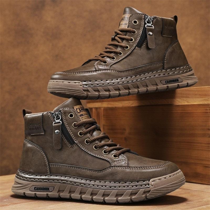 Men Leather High Top Ankle Boo - Guipure Lace Panel incelemesi ve fiyatı