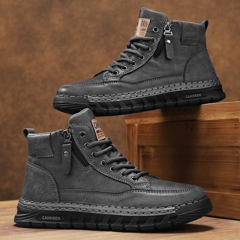 Men Leather High Top Ankle Boo - Guipure Lace Panel incelemesi ve fiyatı