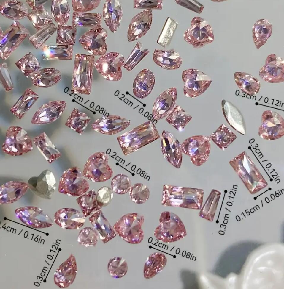 100PCS Clear/Pink/Champagne Mi - Sew On Rhinestone incelemesi ve fiyatı