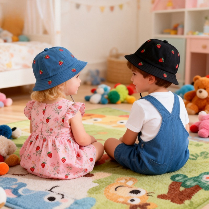 Girl Fisherman Hat with Strawb - Embellish Knit incelemesi ve fiyatı