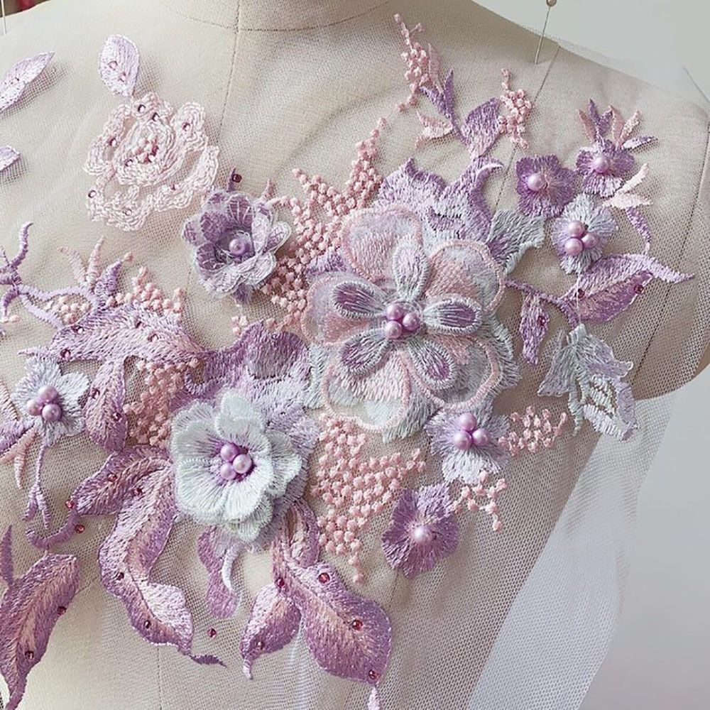 3D Flowers Beaded Lace Fabrics - Applique Patch Flower incelemesi ve fiyatı