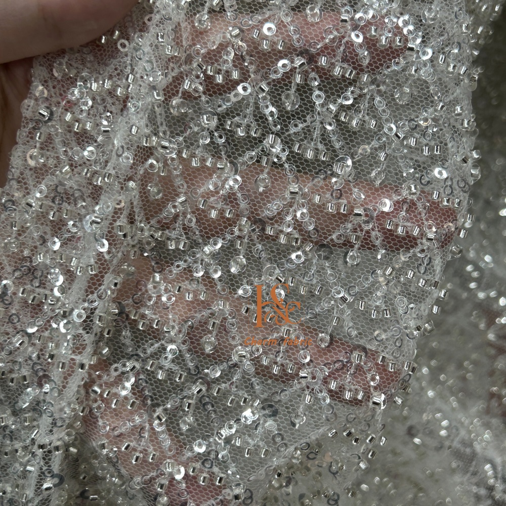 High-end lace embroidery beadi - Crystal Mesh Fabric incelemesi ve fiyatı