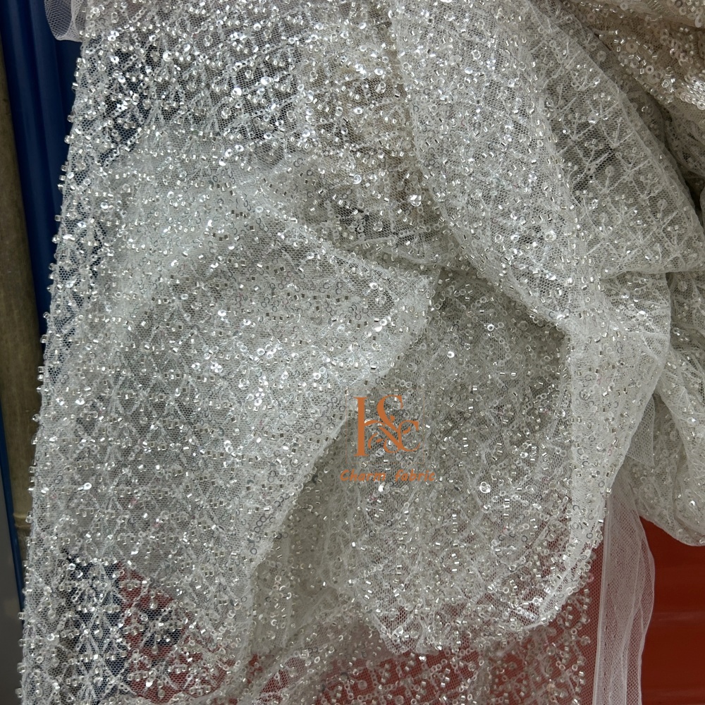 High-end lace embroidery beadi - Crystal Mesh Fabric incelemesi ve fiyatı