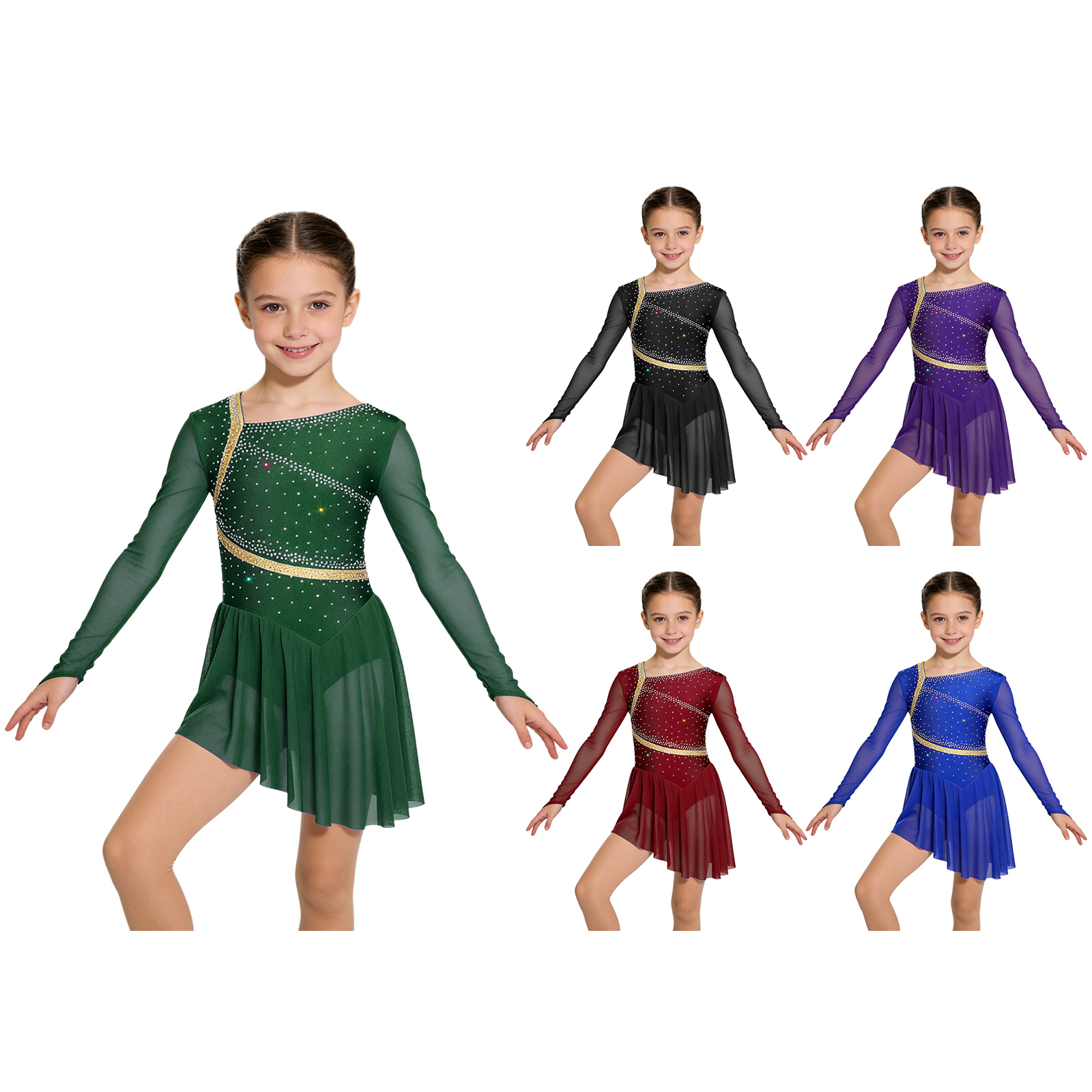 Kids Girls Figure Skating Lyri - Rhinestone Banding Trim incelemesi ve fiyatı