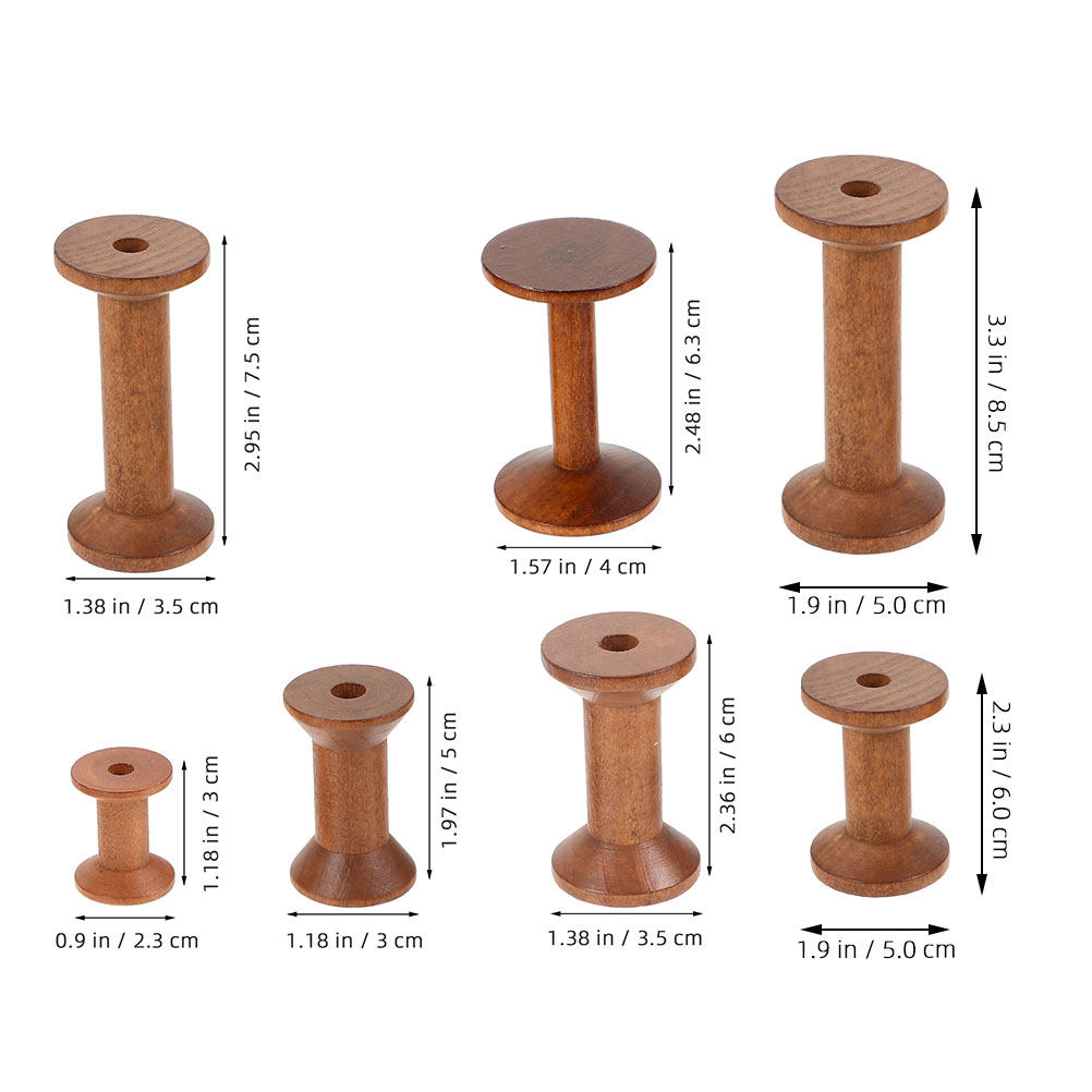 7Pcs Wood Spools Empty Thread  - Embroidery Craft incelemesi ve fiyatı