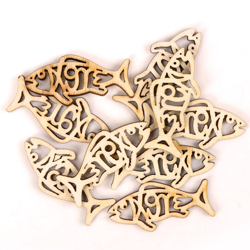 Wooden Cute Fish Shape Arts Pa - Embellishments For Scrapbooking incelemesi ve fiyatı