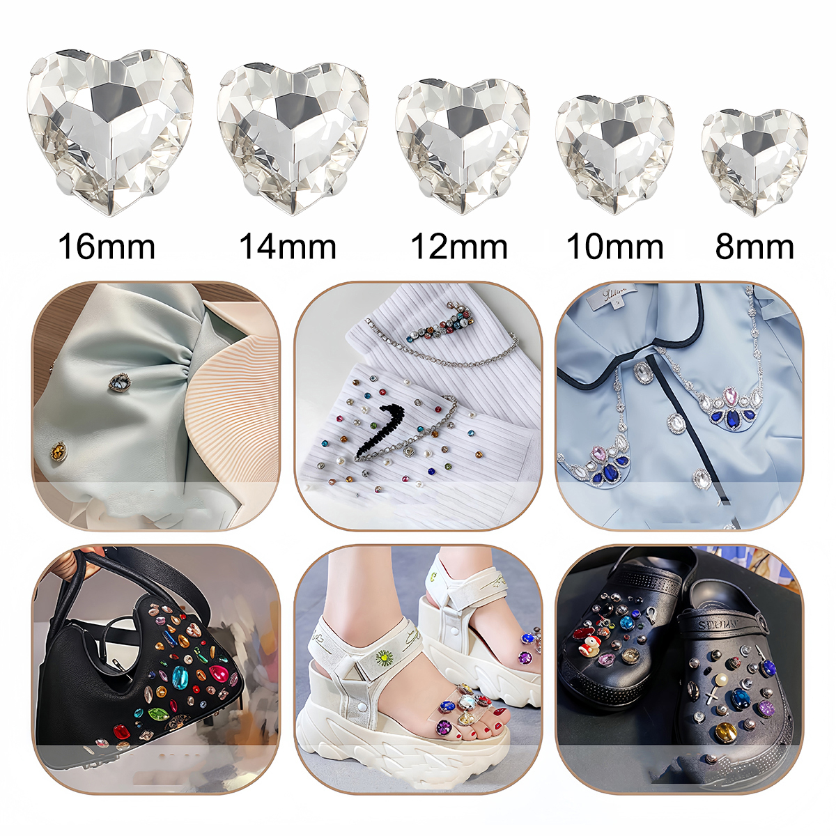 Heart Shape Glass Rhinestones  - Sew On Rhinestone incelemesi ve fiyatı