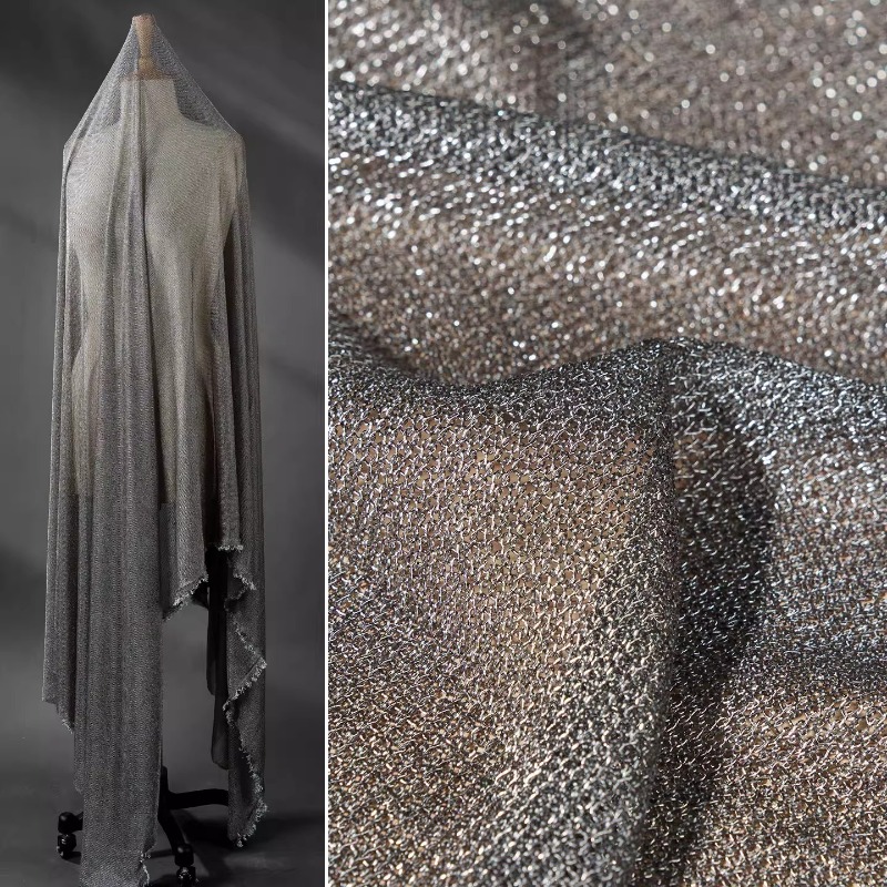 Light Gray Metallic Thread Fab - Crystal Mesh Fabric incelemesi ve fiyatı