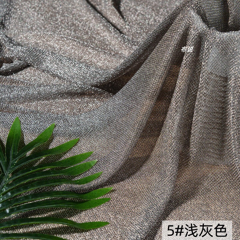 Light Gray Metallic Thread Fab - Crystal Mesh Fabric incelemesi ve fiyatı
