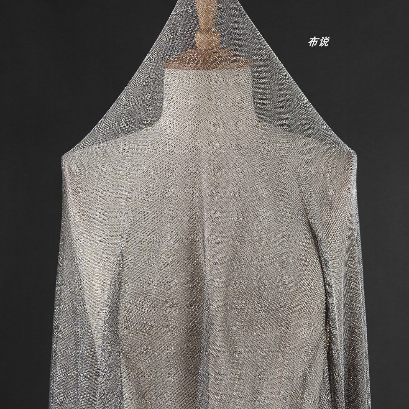Light Gray Metallic Thread Fab - Crystal Mesh Fabric incelemesi ve fiyatı