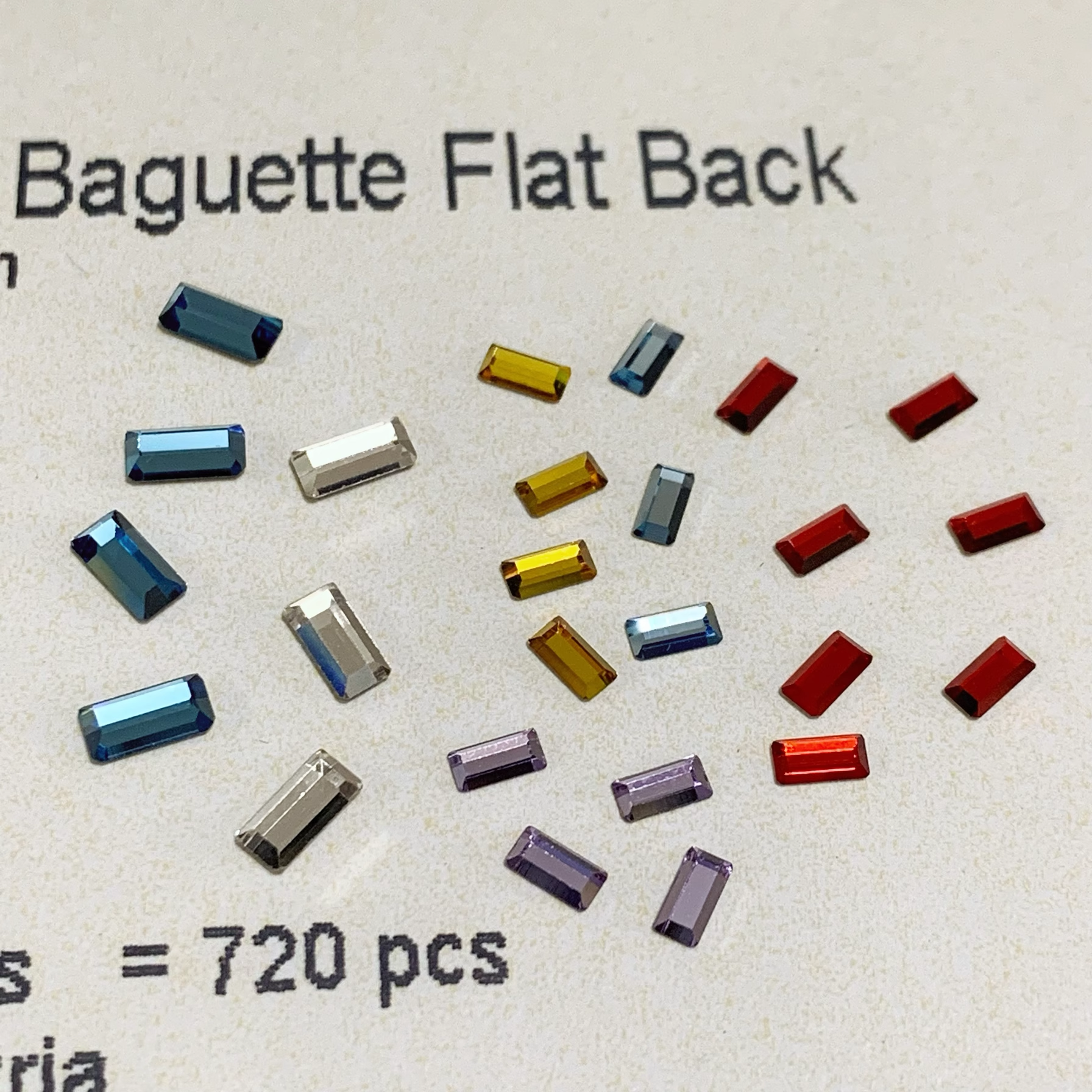 2510 Baguette Flat Back No Hot - Hotfix Rhinestone Sheet incelemesi ve fiyatı