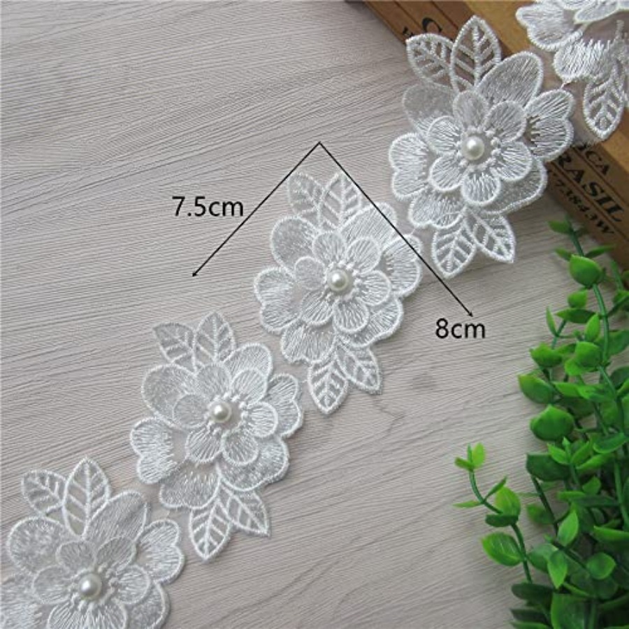 2 Yards 3D Flower Lace Trim Pe - Lace Ribbon Trim incelemesi ve fiyatı