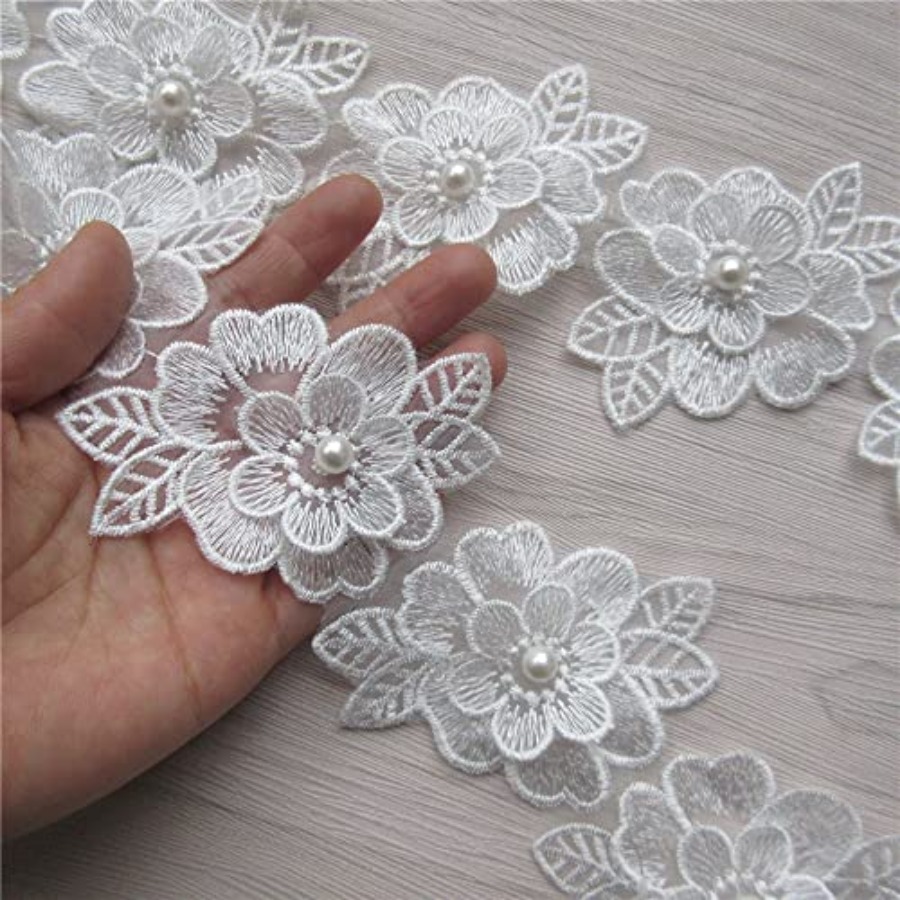 2 Yards 3D Flower Lace Trim Pe - Lace Ribbon Trim incelemesi ve fiyatı