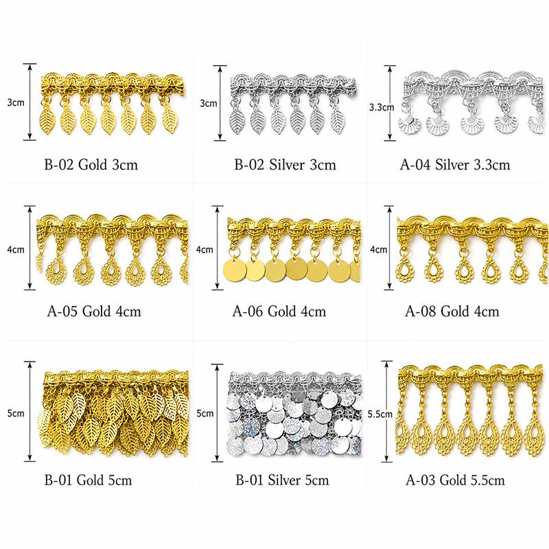 4/9Yards 3-5.5cm Sequin Tassel - Fringe Ribbon Sewing incelemesi ve fiyatı