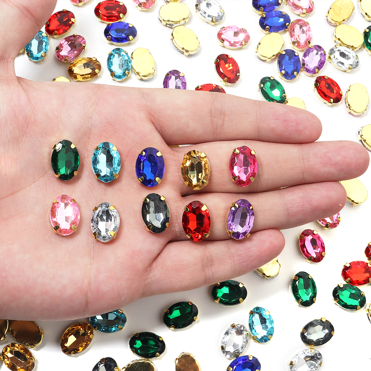50pcs Gold Color Stainless Ste - Sew On Rhinestone incelemesi ve fiyatı
