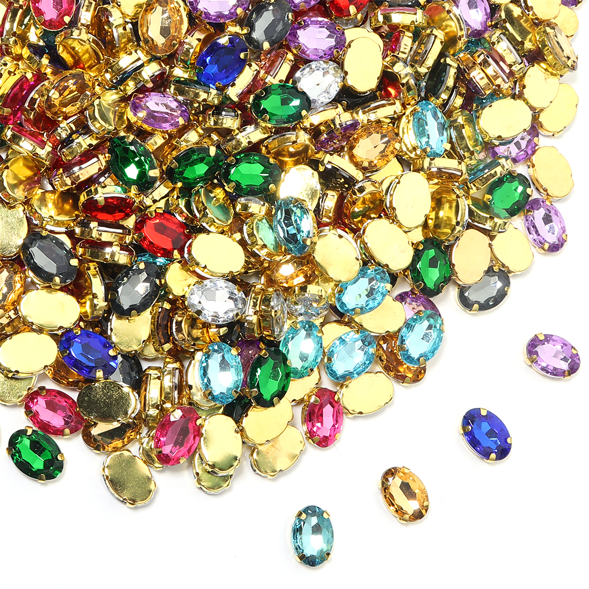 50pcs Gold Color Stainless Ste - Sew On Rhinestone incelemesi ve fiyatı