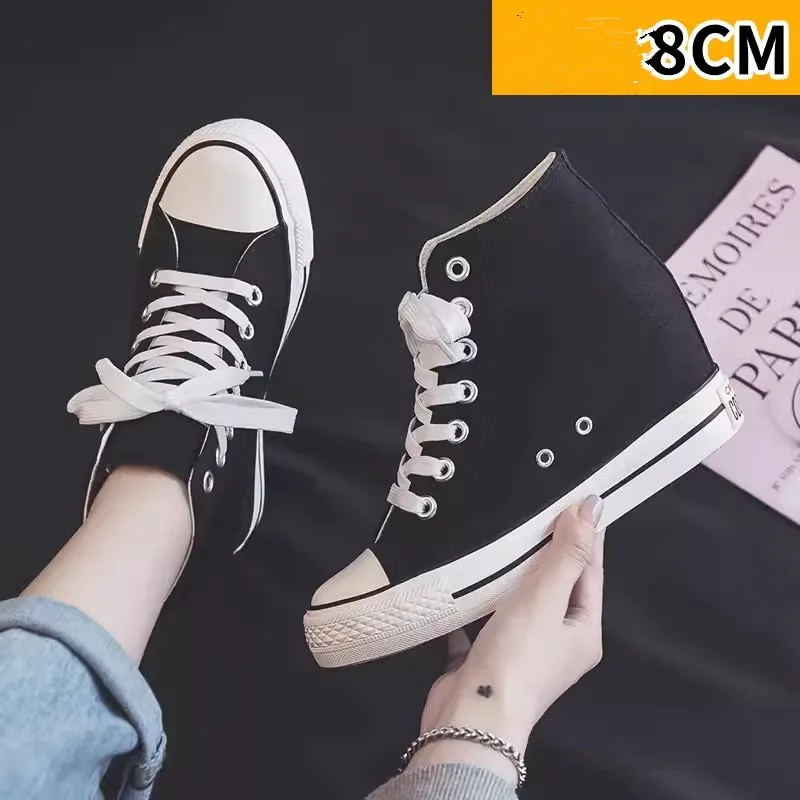 High 8cm Platform Canvas Shoes - Guipure Lace Panel incelemesi ve fiyatı