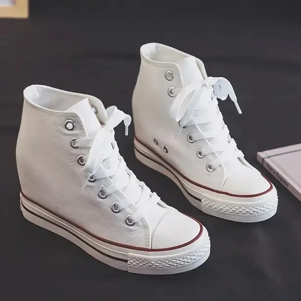 High 8cm Platform Canvas Shoes - Guipure Lace Panel incelemesi ve fiyatı