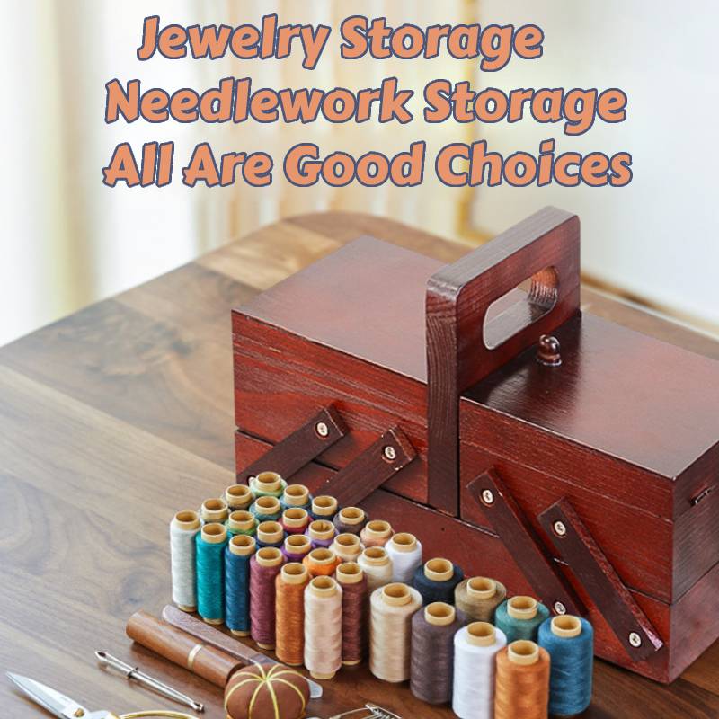 Portable Foldable Wooden Sewin - Craft Embellishment Storage incelemesi ve fiyatı