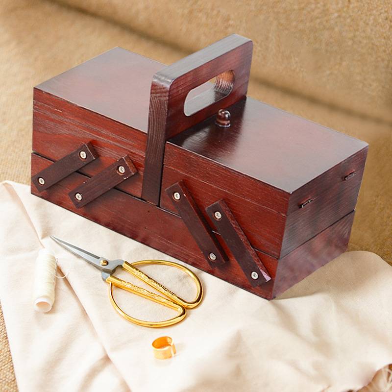 Portable Foldable Wooden Sewin - Craft Embellishment Storage incelemesi ve fiyatı